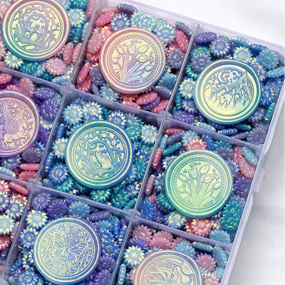 Wax Seal Stamp Kit - 100pcs สีผสม Glitter Dreamy Aurora ขี้ผึ้งซีลแสตมป์ลูกปัด