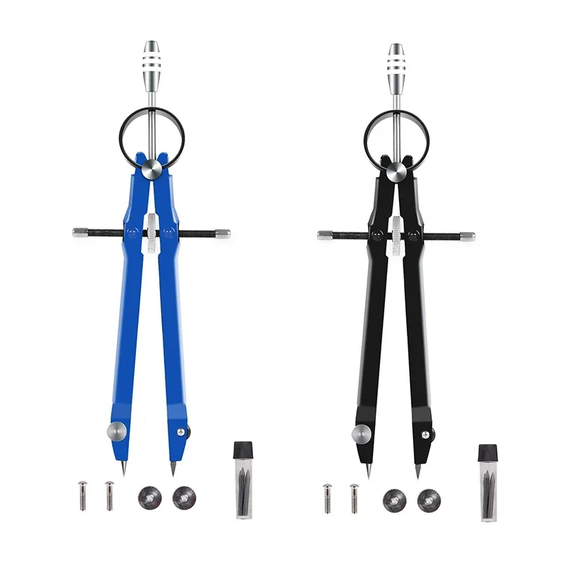 Compass Geometry Set - ชุดเรขาคณิตเข็มทิศมืออาชีพ 1 ชิ้นพร้อมล็อคคณิตศาสตร์และโลหะเข็มทิศที่มีความแม่นยําและทนทานสําหรับ Solid และ Plane