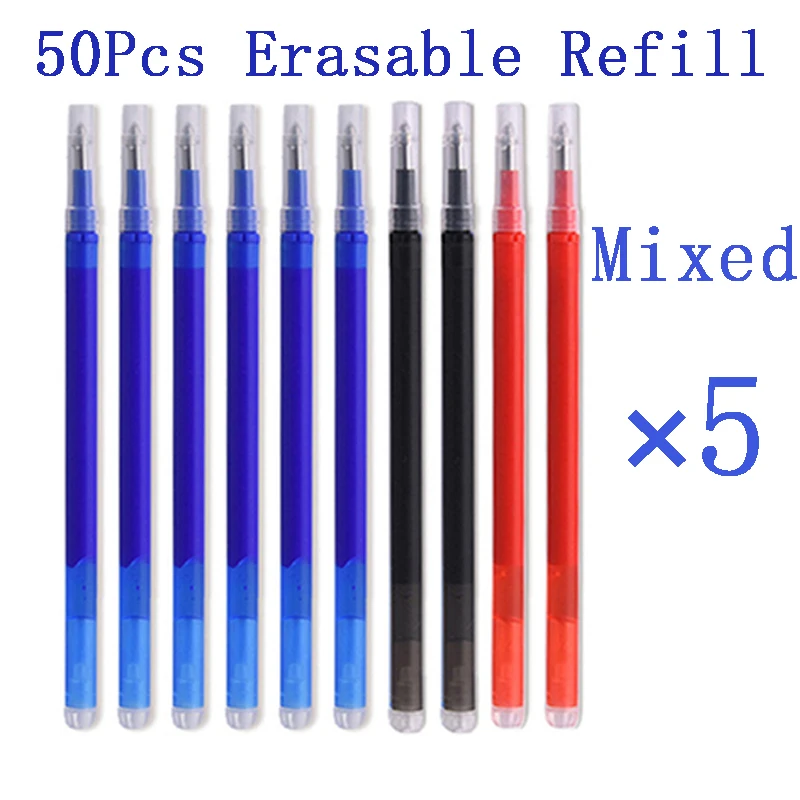 Gel Ink Pen Set - 50ชิ้น/เซ็ต0.7มม.Magic Erasable Pen สำหรับนักบิน Frixion ปากกาสีฟ้า/สีดำ/สีแดง