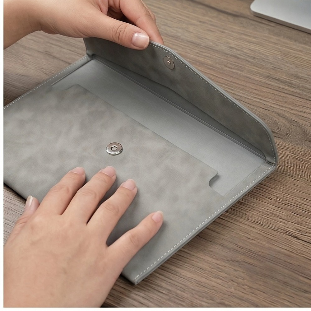 Is Stationery Office Supply - กระเป๋าใส่เอกสารหนัง PU แฟ้มเก็บเอกสาร กระเป๋าซองเอกสาร เหมาะสำหรับใส่สมุดโน้ต กระเป๋าเครื่องเขียน