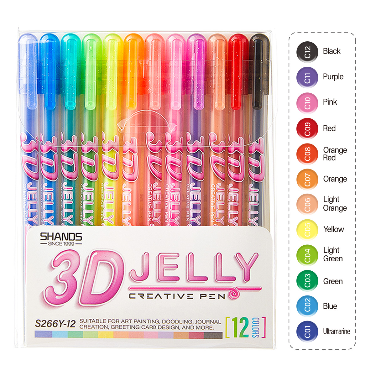 SHANDS 12 ชิ้น 3D ชุดปากกาเจลเ - Gel Ink Pen Set บทวิจารณ์และราคา