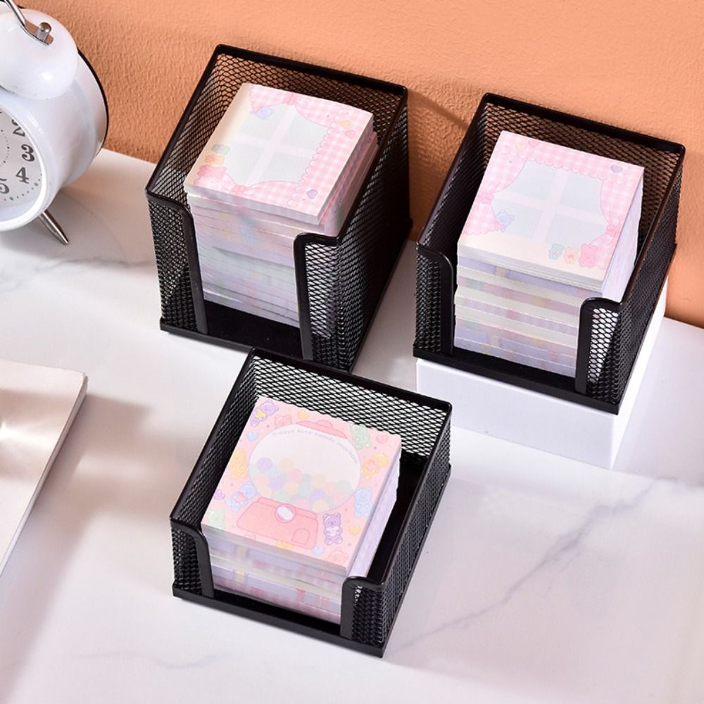กล่องกระดาษตาข่ายสีดำกล่องใส่ก - Sticky Note Cube บทวิจารณ์และราคา