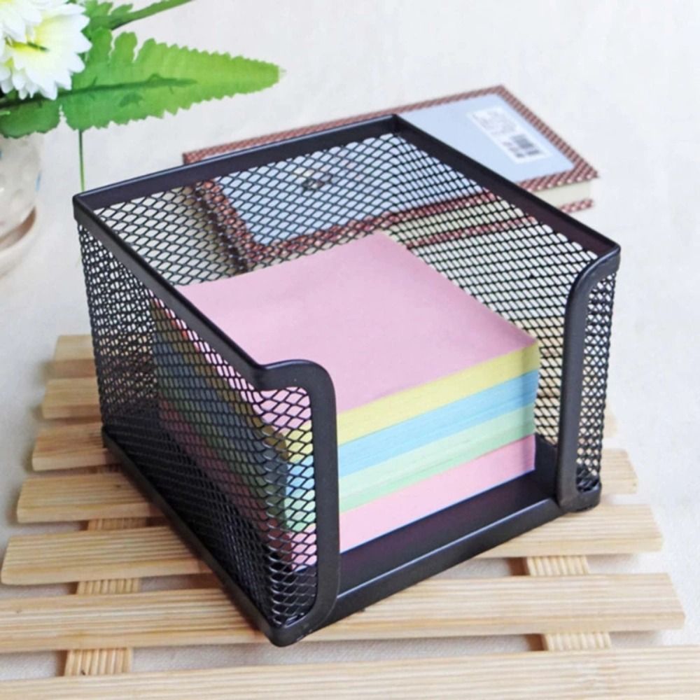 กล่องกระดาษตาข่ายสีดำกล่องใส่ก - Sticky Note Cube บทวิจารณ์และราคา