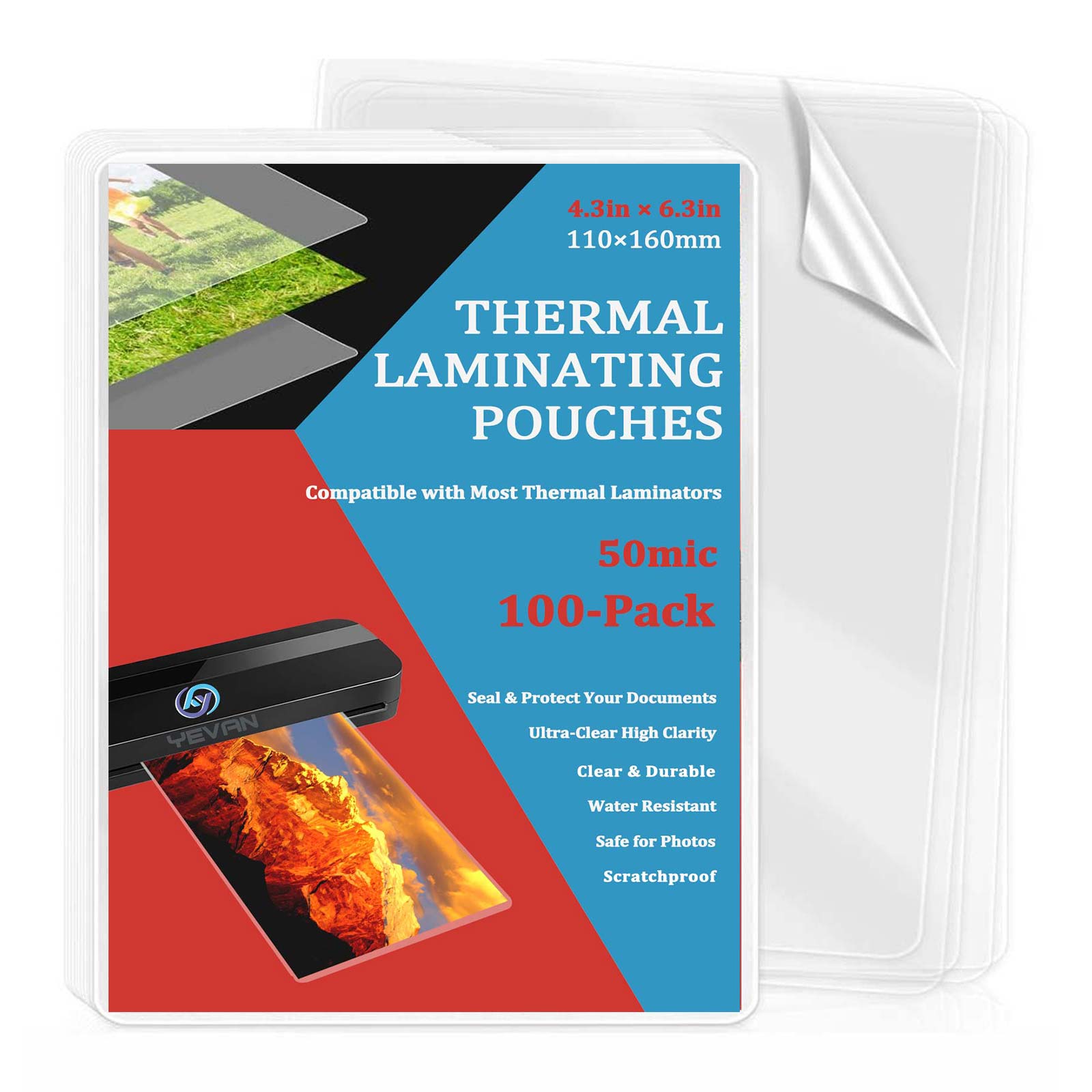 100 แผ่น 4.3×6.3 นิ้ว ซองเคลือ - Document Laminator Pouch บทวิจารณ์และราคา